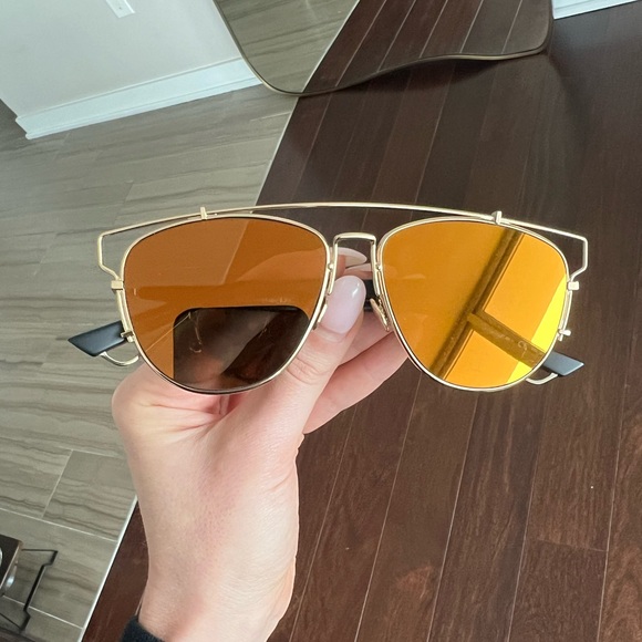 CHRISTIAN DIOR Technologic Sunglasses Gold Orange - Picture 6 of 16